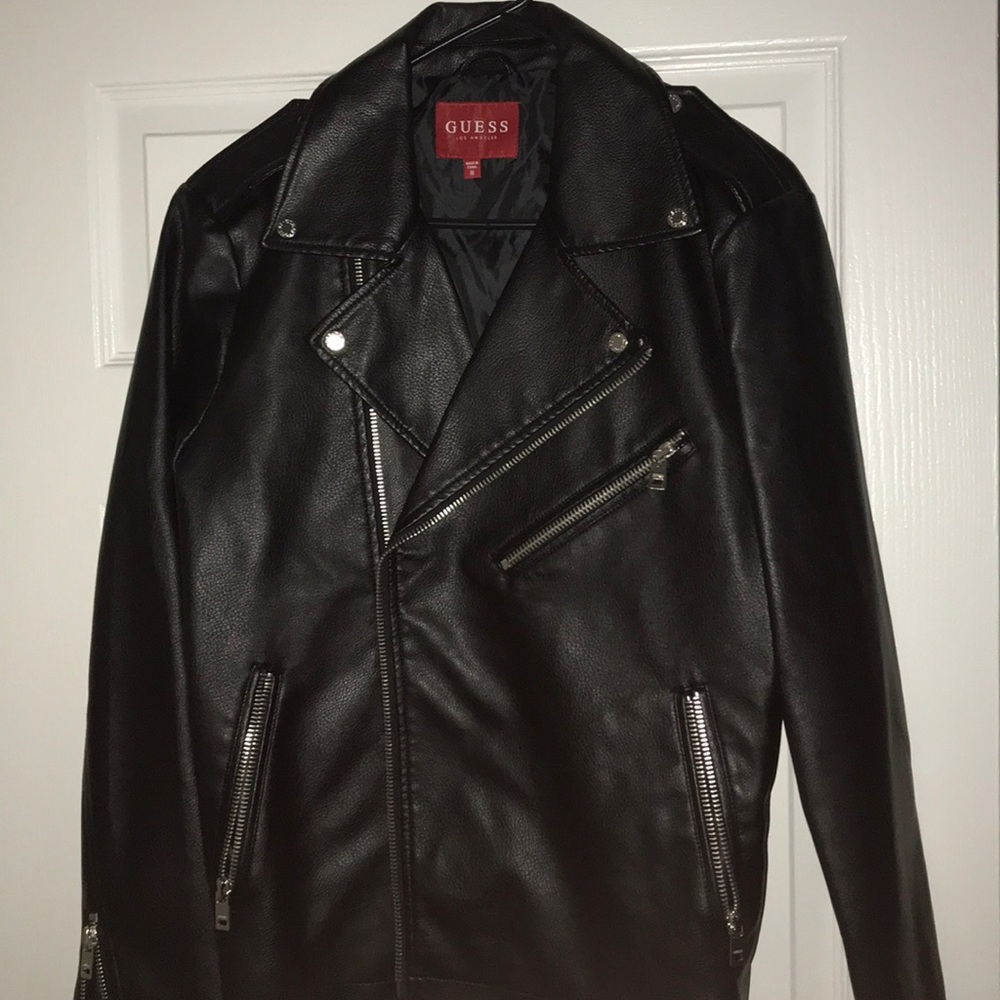 Faux leather biker jacket